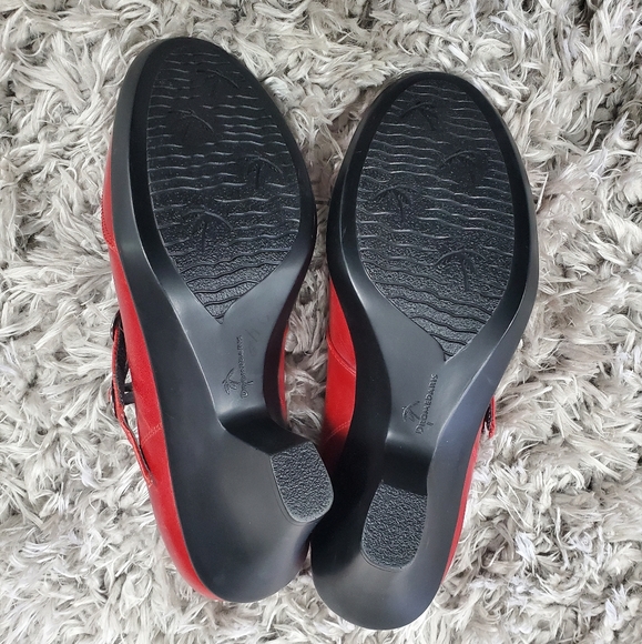 Dromedaris Red Mary Jane Heeled Loafers Size 9 - Picture 2 of 7